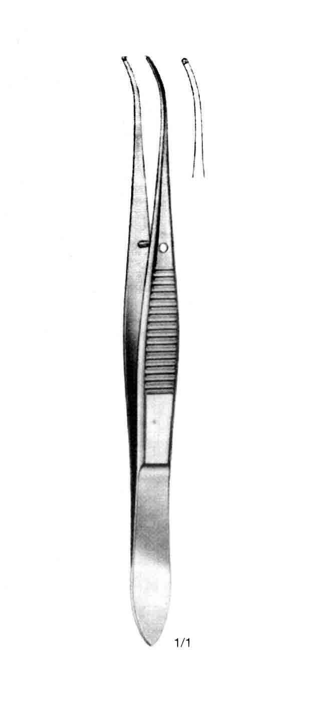 GRAEFE DOKU DİŞLİ PENSET  EĞRİ 10CM